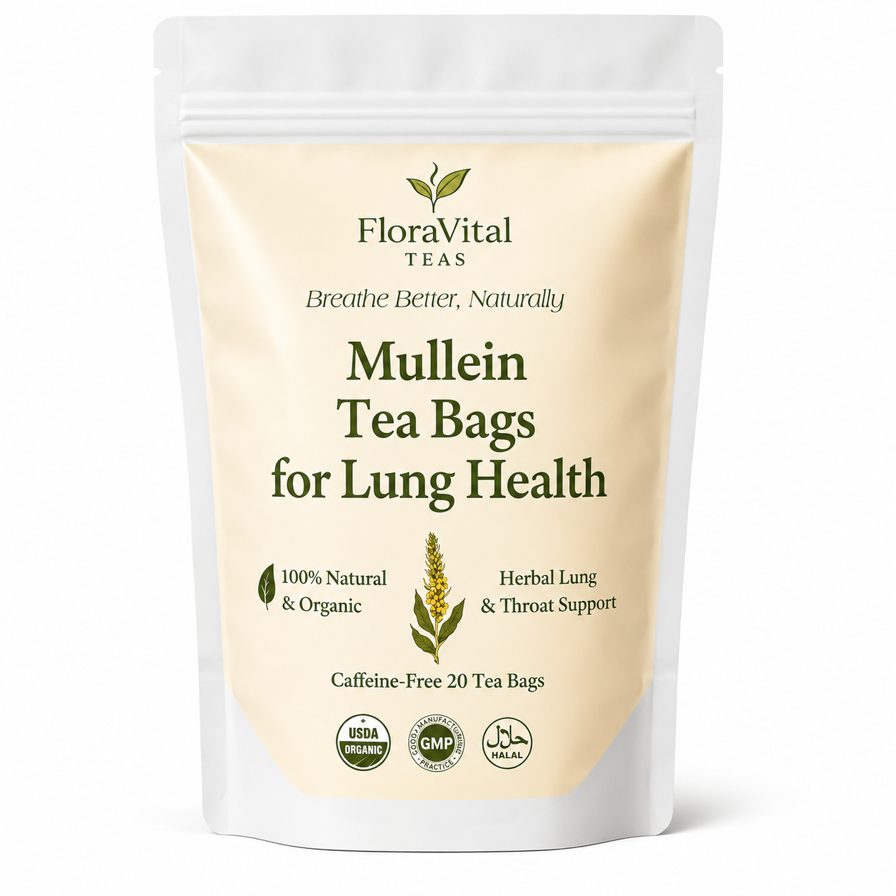 Organic Mullein Tea Bags by FloraVital Teas